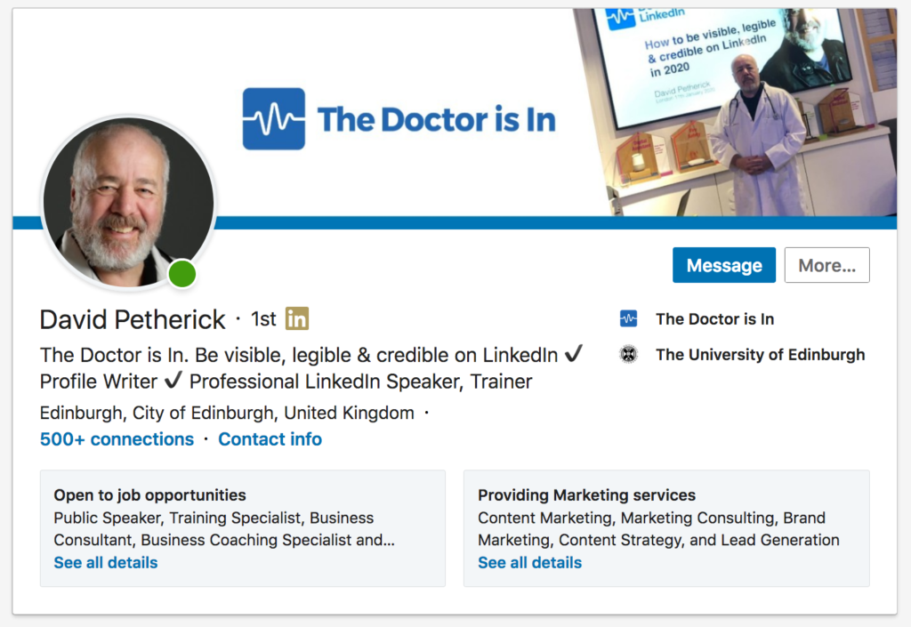 David Petherick - The Doctor is In -Profile header image